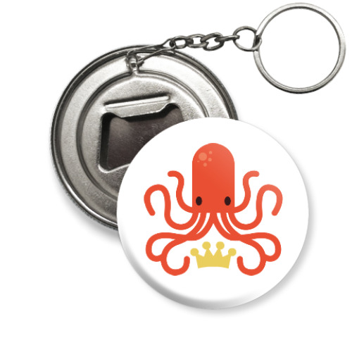 Брелок-открывашка с принтом Осьминожка с короной