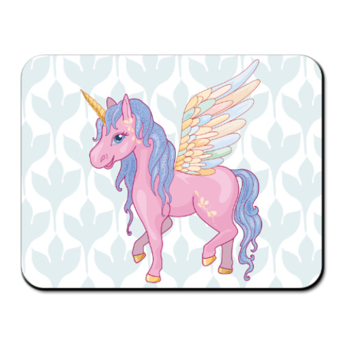 Коврик для мыши с принтом Красивый Единорог, Пегас