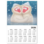 Календарь A4 2026, белый Макаки-Обнимаки