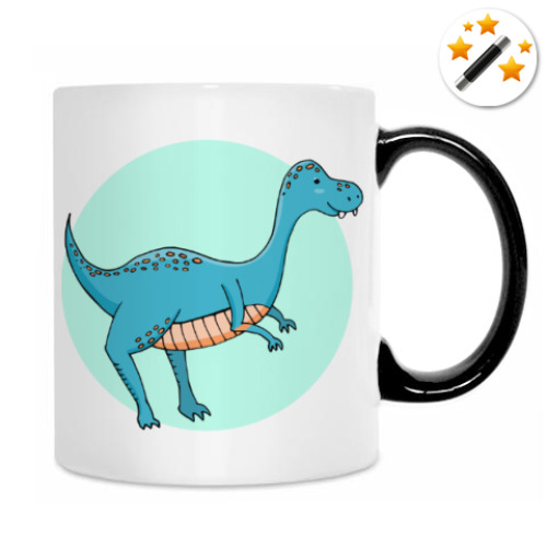 Кружка-хамелеон с принтом Динозаврик
