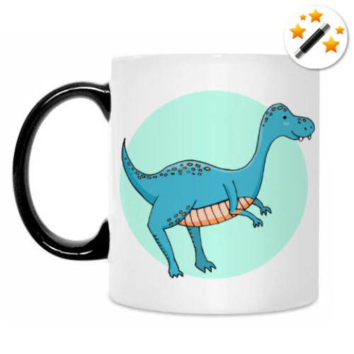 Кружка-хамелеон с принтом Динозаврик