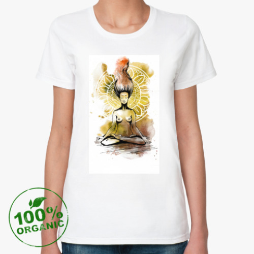 Женская футболка из органик-хлопка с принтом Лотос