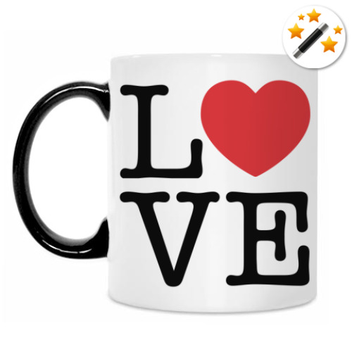 Кружка-хамелеон с принтом LOVE