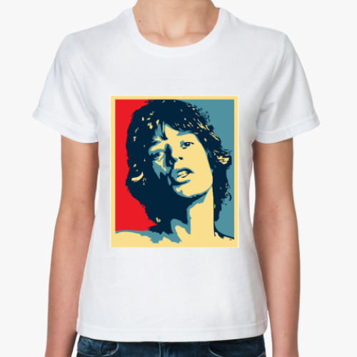 Классическая футболка с принтом Мик Джагер