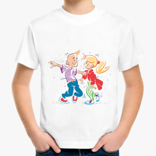 Детская футболка с принтом Мальчик и девочка