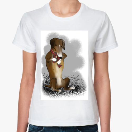 Классическая футболка с принтом Такса