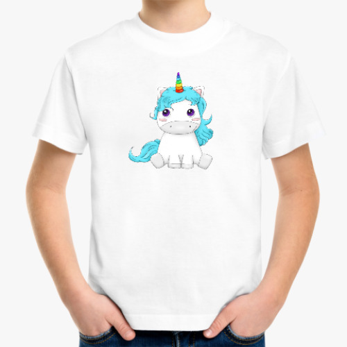 Детская футболка с принтом Милый единорожка