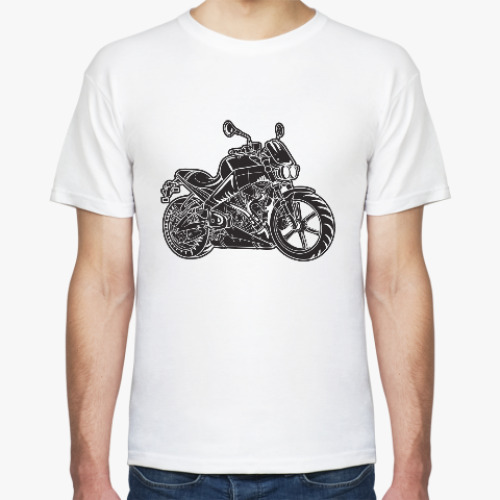Футболка с принтом мотоцикл