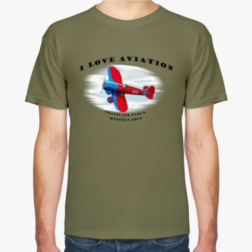 Футболка с принтом Travel Air Type R Mystery Ship airplane