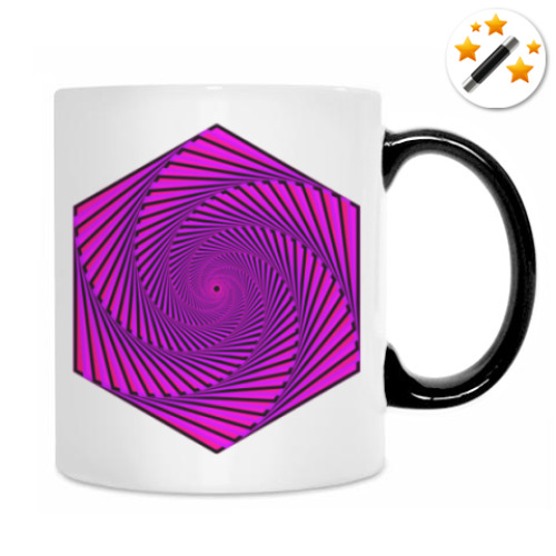 Кружка-хамелеон с принтом Узор оптическая иллюзия