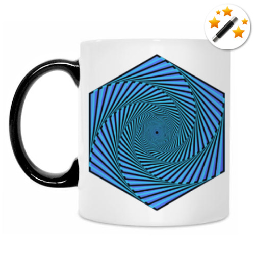 Кружка-хамелеон с принтом Узор оптическая иллюзия