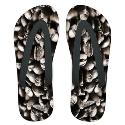 Шлепанцы (сланцы) с принтом Кофе