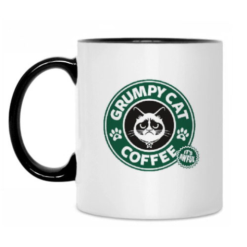 Кружка с принтом Grumpy Cat coffee!
