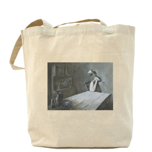 Сумка шоппер с принтом Кролик