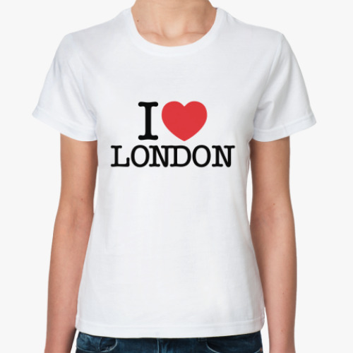Классическая футболка с принтом I Love London