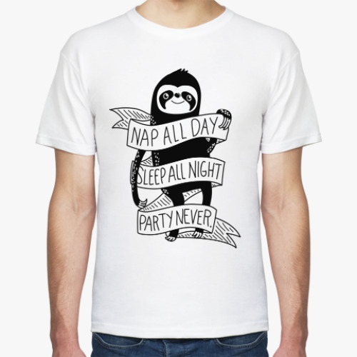 Футболка с принтом Ленивец
