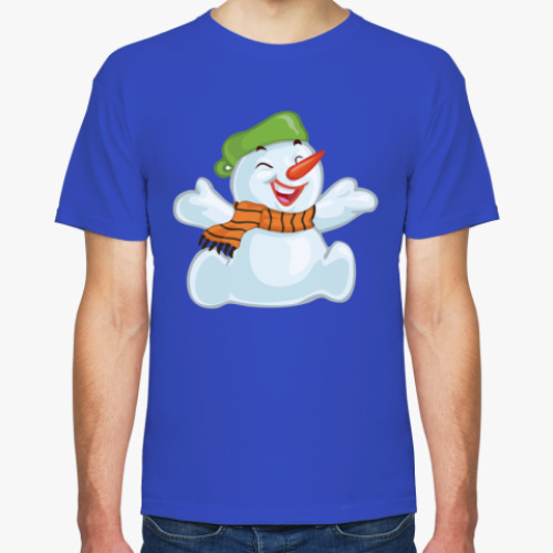 Футболка с принтом Снеговик
