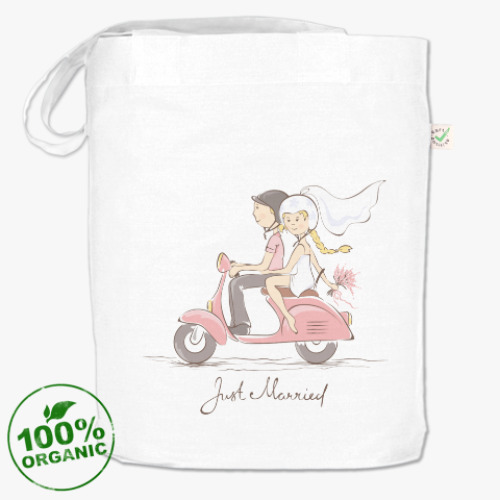 Сумка шоппер с принтом Just Married
