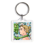 Красивая девушка, насекомое кузнечик, цветы