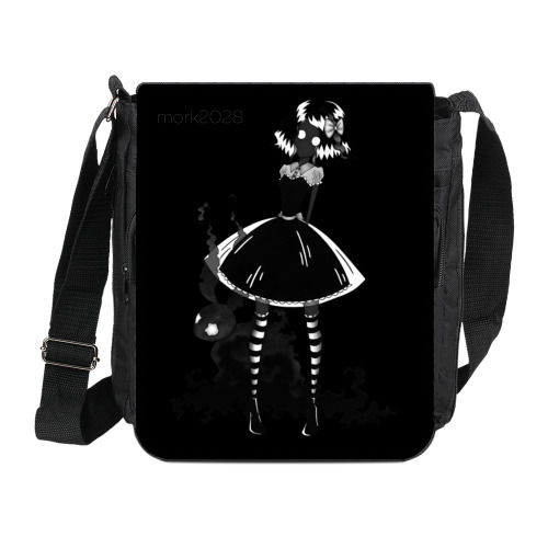 Сумка на плечо (мини-планшет) с принтом Black rabbit