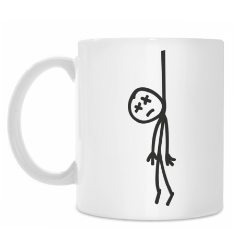 Кружка с принтом Человечек повесился