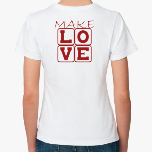 Классическая футболка с принтом MAKE LOVE