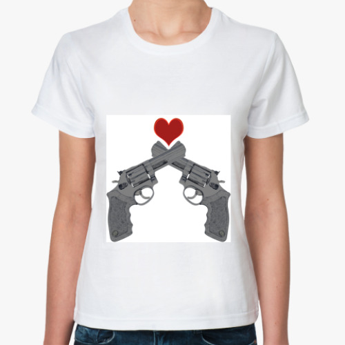 Классическая футболка с принтом MAKE LOVE