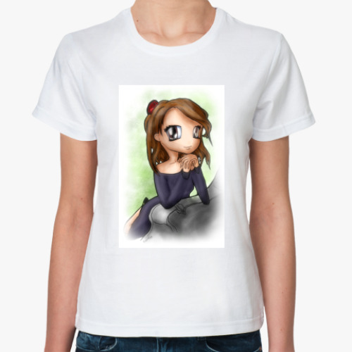 Классическая футболка с принтом Чиби