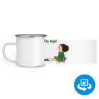 Кружка металлическая белая (круговая запечатка)