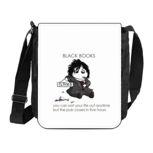 Сумка на плечо (мини-планшет) с принтом Black Books Dylan Moran