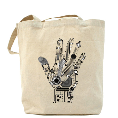 Сумка шоппер с принтом Рука инженера. Цифровой принт