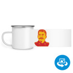 Кружка металлическая белая (круговая запечатка)