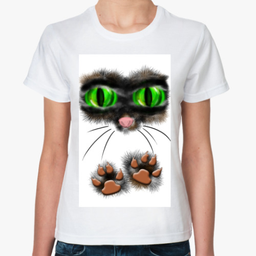 Классическая футболка с принтом Киса