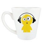 Кружка латте (360 мл) Чудик с наушниками