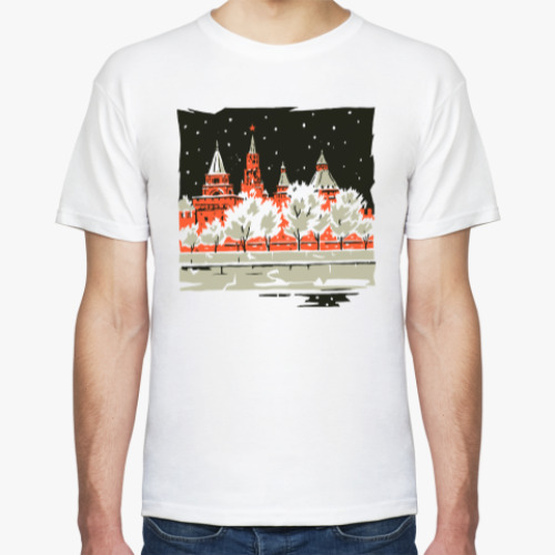 Футболка с принтом СНЕЖНАЯ МОСКВА - Кремль