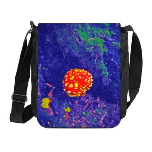 Сумка на плечо (мини-планшет) с принтом Мухомор