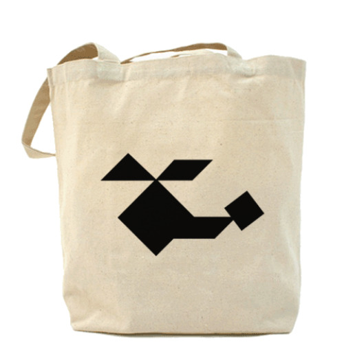 Сумка шоппер с принтом Вертолёт танграм