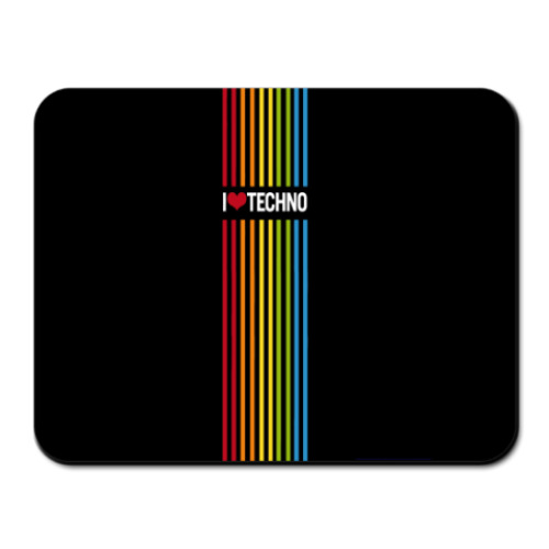 Коврик для мыши с принтом  I love Techno