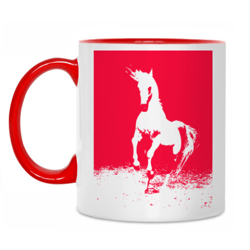 Кружка с принтом Лошадь
