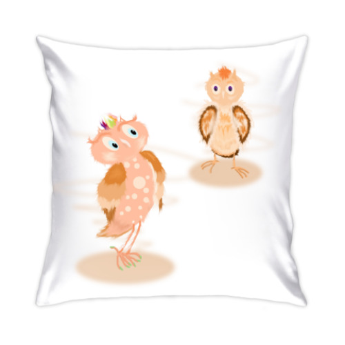 Подушка с принтом Совки и ... кошка