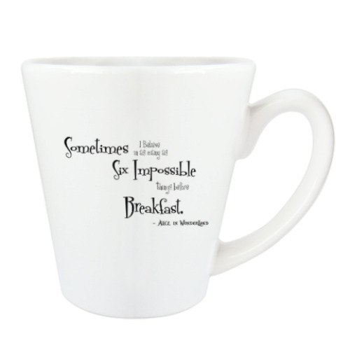 Чашка Латте с принтом Алиса в стране чудес/ Alice in wonderland