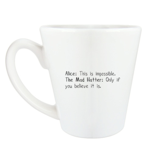 Чашка Латте с принтом Алиса в стране чудес/ Alice in wonderland