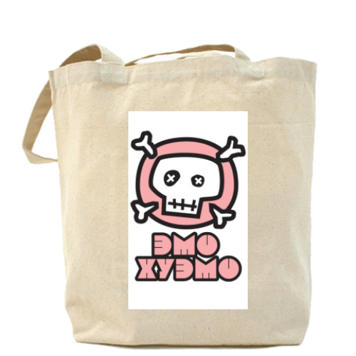 Сумка шоппер с принтом эмо