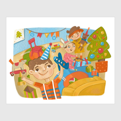 Постер с принтом Новый год!