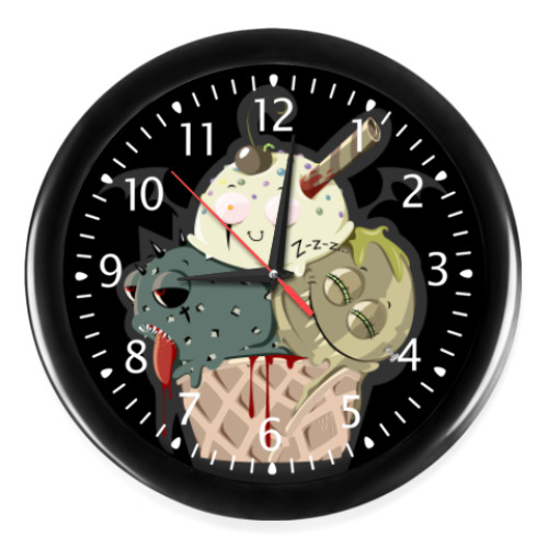 Настенные часы с принтом Рожок Морожок Halloween edition