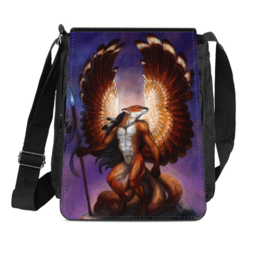 Сумка-планшет с принтом Лис-воин