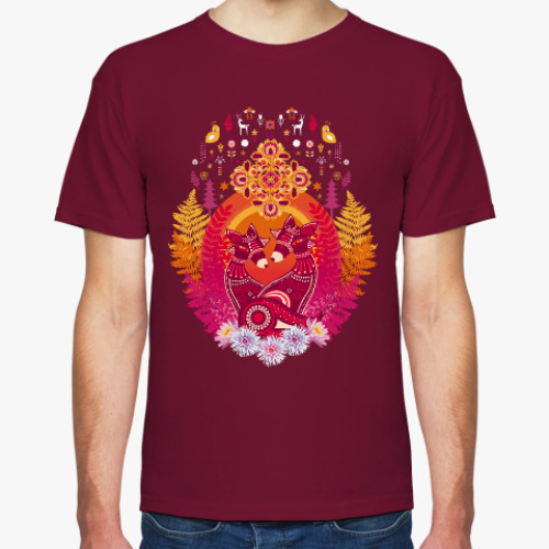 Футболка с принтом Kitsune Together Forever