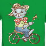 Кот на велосипеде