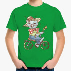 Кот на велосипеде