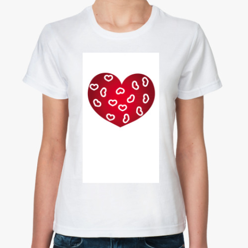 Классическая футболка с принтом  Сердце